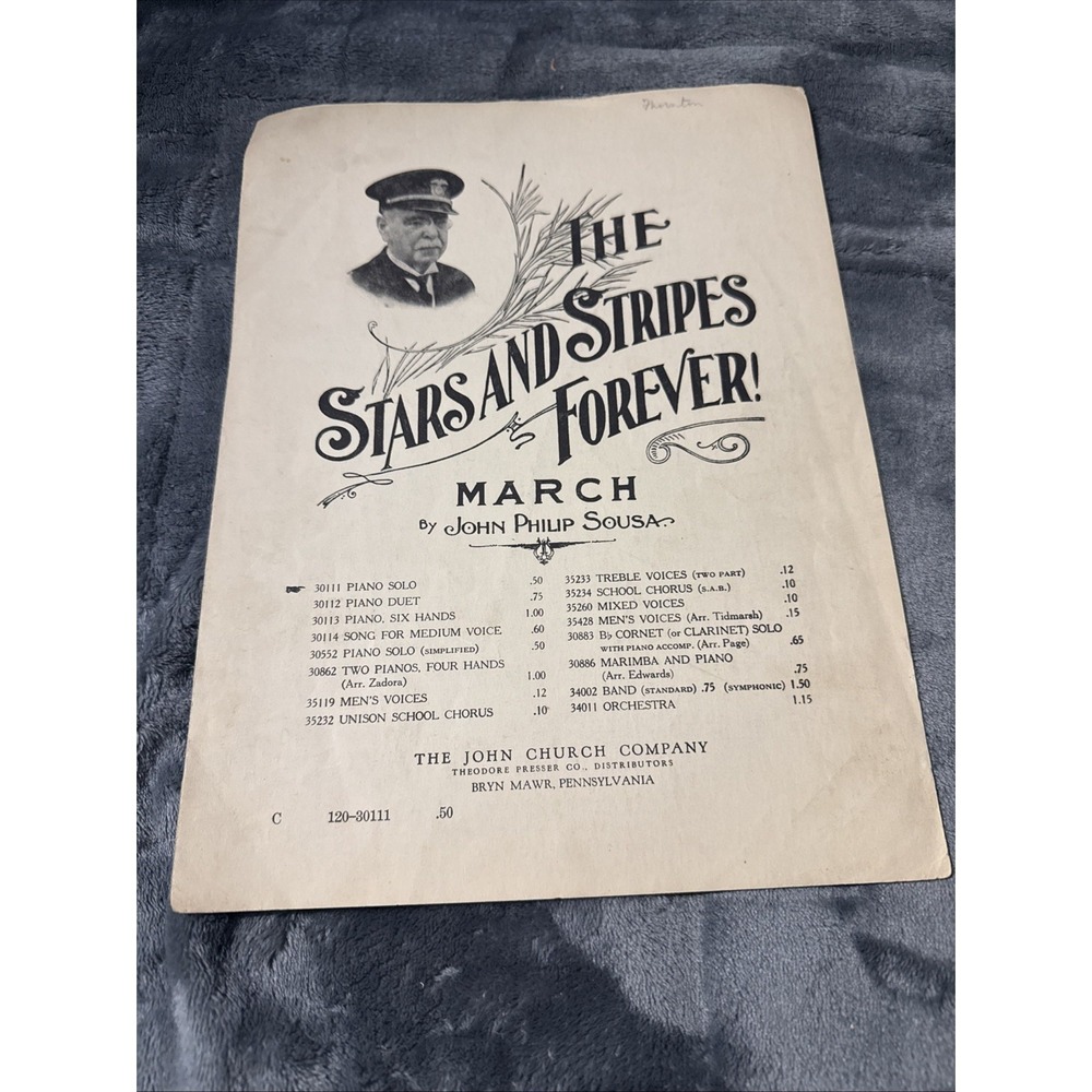 The Stars And Stripes Forever March Sousa Vintage Sheet Music